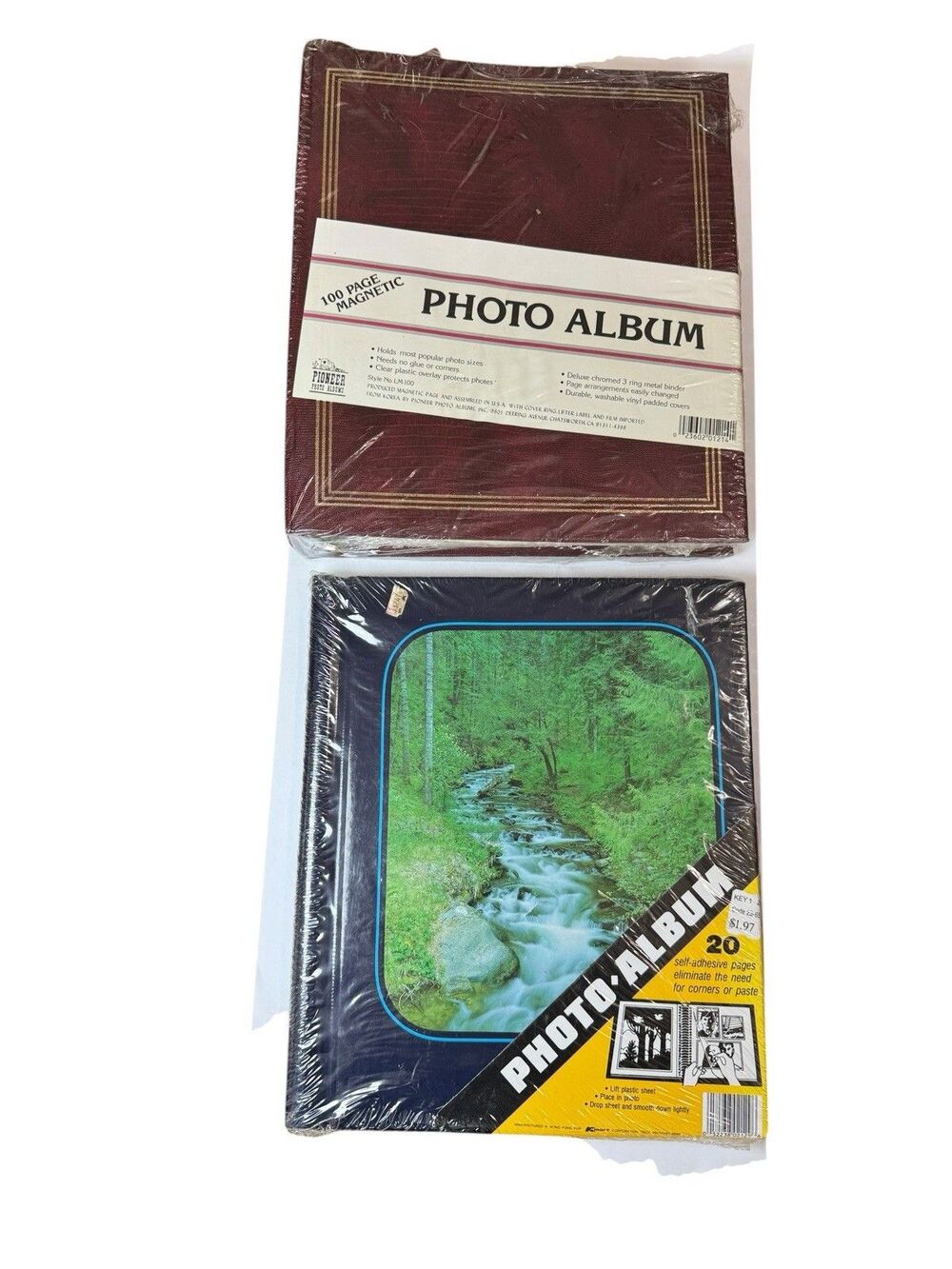 Vintage Photo Album Lot 2 Self-Adhesive Magnetic Landscape Red Sealed NOS